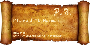 Plancsák Norman névjegykártya